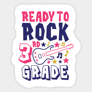 Ready to Rock 3rd Grade Back to School Student Kids Sticker